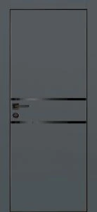Межкомнатная дверь PX-18 черная кромка с 4-х ст. Графит матовый