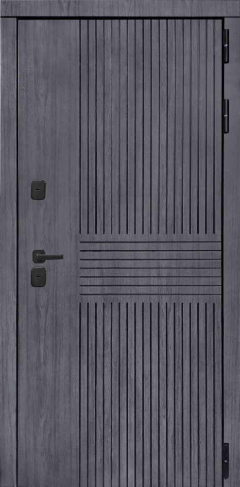 Входная дверь ДвериПРО Берген Алиса (16мм, ПВХ ясень белый, зеркало) DPRO196454 внешняя сторона