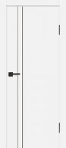 Межкомнатная дверь P-20 AL черный молдинг Белый матовый